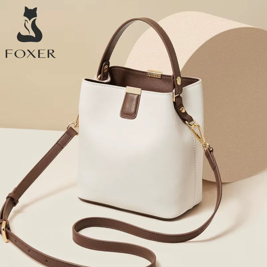 Split Leather Bucket Crossbody Bag for Women,2025 New Fashion Retro Girl'S Large Capacity Shoulder Handbag Purses